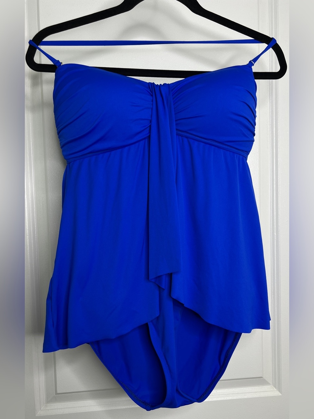 La Blanca Royal Blue Skirted One Piece Swimsuit Dress Sz 12 Modest Resort Beach